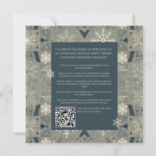 Scandinavian Geometric Christmas Party Invitation 招待状 (裏面)