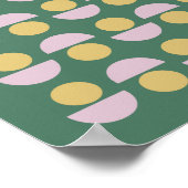 Scandinavian Geometric Floral Pattern in Green ポスター (角)