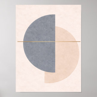 Scandinavian Half Circle Wall Art – Geometric ポスター