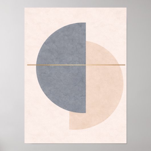 Scandinavian Half Circle Wall Art – Geometric  ポスター (正面)