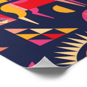 Scandinavian horses pattern seamless design. Decor ポスター (角)