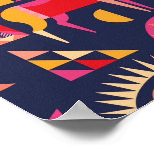 Scandinavian horses pattern seamless design. Decor ポスター (角)