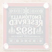 Scandinavian Humor - Emotionally Reserved ガラスコースター (裏面)