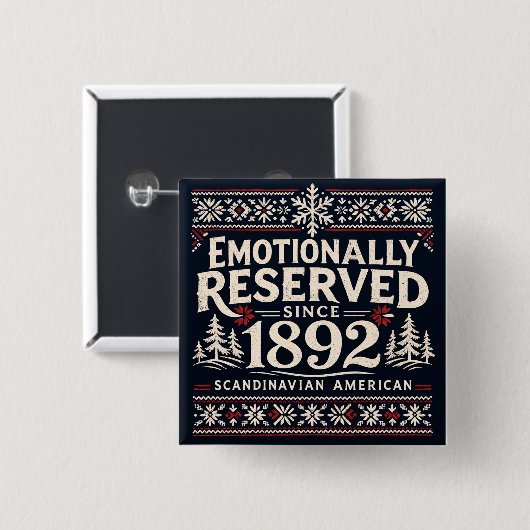 Scandinavian Humor - Emotionally Reserved  缶バッジ (正面&裏面)