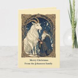 Scandinavian Julbocken Yule Goat and Jultomten カード