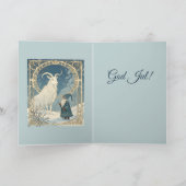 Scandinavian Jultomten With Julbocken Yule Goat カード (内部)
