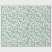 Scandinavian Light Green Leaf Sage Floral Pattern ラッピングペーパー (フラット)