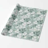 Scandinavian Light Green Leaf Sage Floral Pattern ラッピングペーパー (アンロールド)
