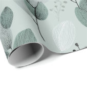 Scandinavian Light Green Leaf Sage Floral Pattern ラッピングペーパー (ロールコーナー)