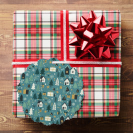 Scandinavian Merry Christmas Tree Winter Snow オーナメントカード