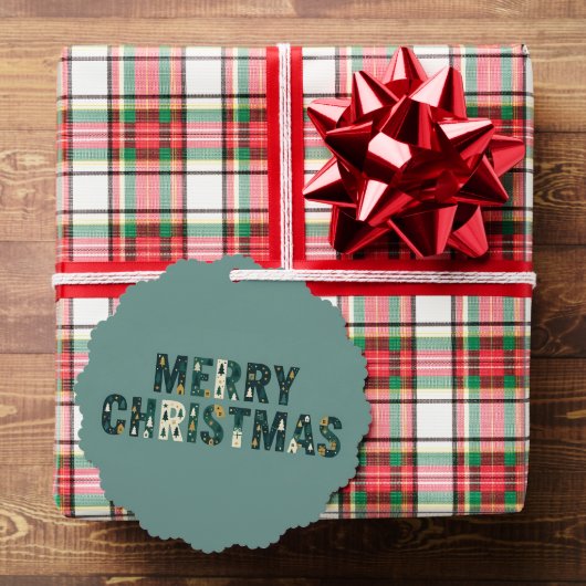 Scandinavian Merry Christmas Tree Winter Snow オーナメントカード (インサイチュ (ギフト))