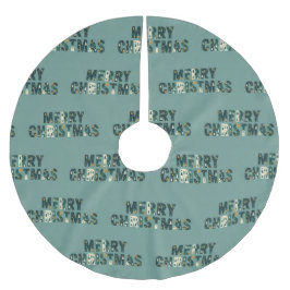 Scandinavian Merry Christmas Tree Winter Snow ブラッシュドポリエステルツリースカート