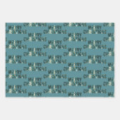 Scandinavian Merry Christmas Tree Winter Snow ラッピングペーパーシート (正面3)