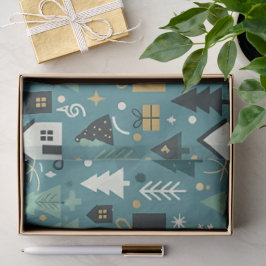 Scandinavian Merry Christmas Tree Winter Snow 薄葉紙