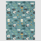 Scandinavian Merry Christmas Tree Winter Snow 薄葉紙 (正面)