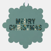 Scandinavian Merry Christmas Typography オーナメントカード (正面)