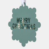 Scandinavian Merry Christmas Typography オーナメントカード (左)