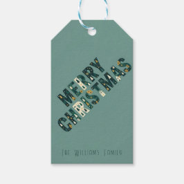 Scandinavian Merry Christmas Typography ギフトタグ
