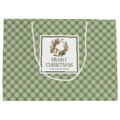 Scandinavian Minimal Christmas Gift Bag Sage Beige ラージペーパーバッグ (裏面)