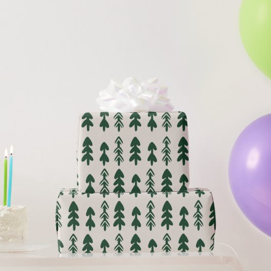 Scandinavian Minimal Christmas Tree Gift Wrapping  ラッピングペーパー (パーティーギフト)