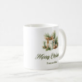 Scandinavian Minimalist Christmas Mug Custom Name コーヒーマグカップ (正面右)