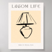Scandinavian Minimalist Lamp Print ポスター (正面)