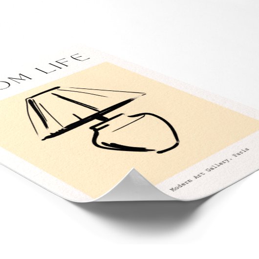 Scandinavian Minimalist Lamp Print ポスター (角)