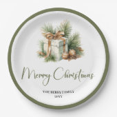Scandinavian Neutral Christmas Personalized Dinner ペーパープレート (正面)
