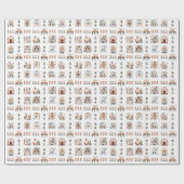 Scandinavian Nordic Folk Art Christmas ラッピングペーパー (フラット)