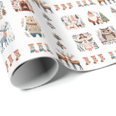 Scandinavian Nordic Folk Art Christmas ラッピングペーパー (ロールコーナー)