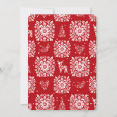 Scandinavian Nordic Red Folk Art Christmas  招待状 (裏面)
