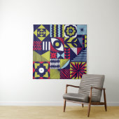 Scandinavian or retro style graphic pattern. Hand- タペストリー (インサイチュ(横))