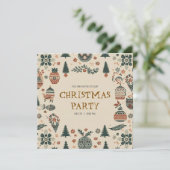 Scandinavian Ornaments Christmas Party Invitation 招待状 (スタンド正面)