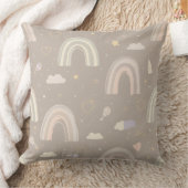 Scandinavian Pastel Nursery Pillow | Soft Rainbows クッション (ブランケット)