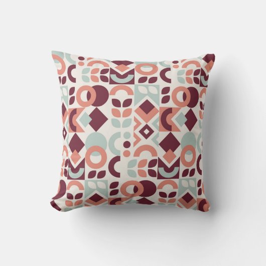 Scandinavian pattern design. Simple modern retro b クッション (正面)