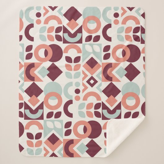 Scandinavian pattern design. Simple modern retro b シェルパブランケット (正面)