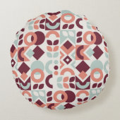 Scandinavian pattern design. Simple modern retro b ラウンドクッション (裏面)