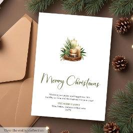 Scandinavian Pine Wreath Printable Christmas Card シーズンカード