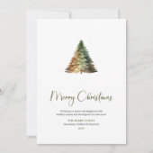 Scandinavian Pine Wreath Watercolor Christmas Card シーズンカード (正面)