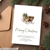 Scandinavian Pine Wreath Watercolor Christmas Card シーズンカード