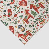 Scandinavian Red and Green Folk Christmas Pattern 薄葉紙 (詳細)
