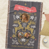 Scandinavian Reindeer 3 Photo Family Keepsake スローブランケット
