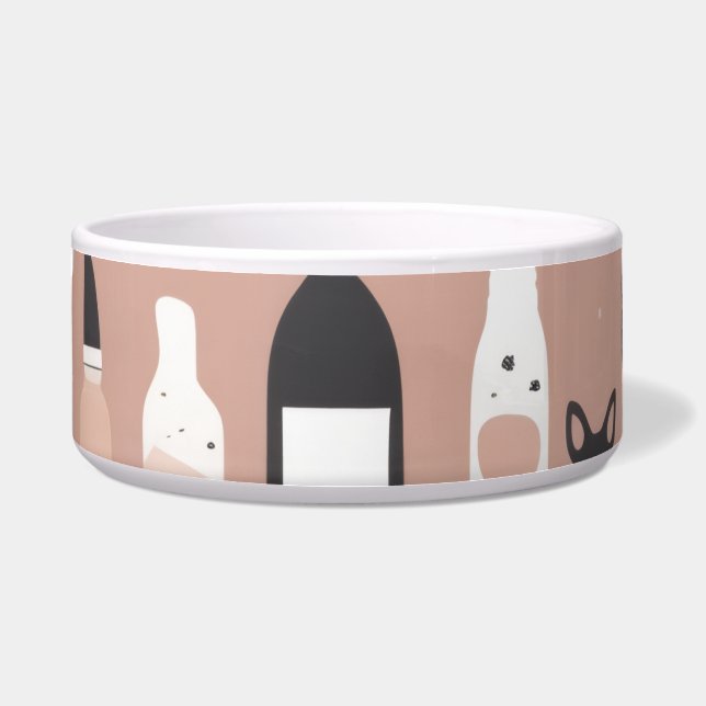 Scandinavian Valentine’s Dog Bowl – Nordic Hearts ボウル (正面)