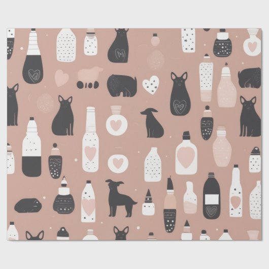 Scandinavian Valentine’s Wrapping Paper – Minimal ラッピングペーパー (フラット)