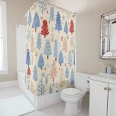 Scandinavian Winter Forest Pattern (1) シャワーカーテン (インサイチュ)