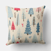 Scandinavian Winter Forest Pattern (2) クッション (裏面)