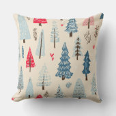 Scandinavian Winter Forest Pattern (2) クッション (正面)