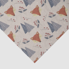 Scandinavian Winter Fox & Holly Forest  薄葉紙