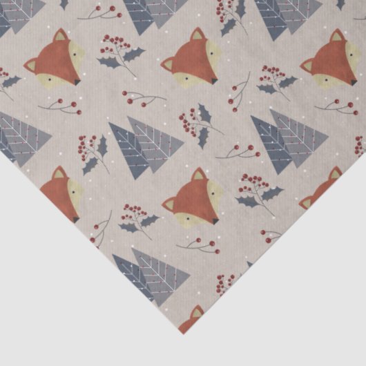 Scandinavian Winter Fox & Holly Forest  薄葉紙 (詳細)