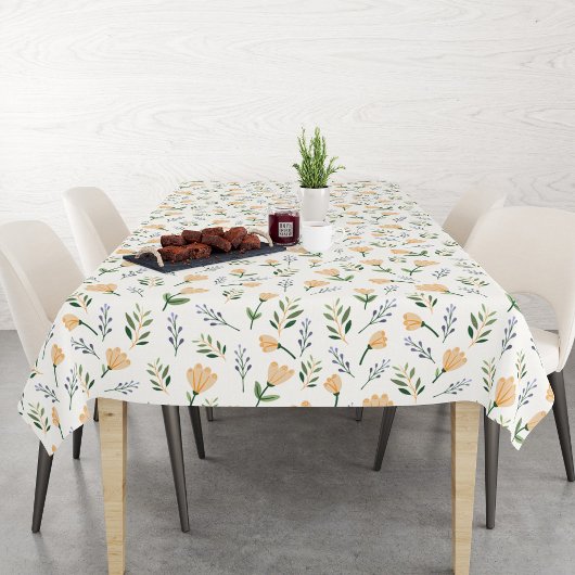 Scandinavian Yellow Floral Tablecloth テーブルクロス